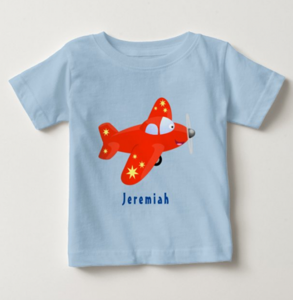 Kaos dengan gambar pesawat terbang